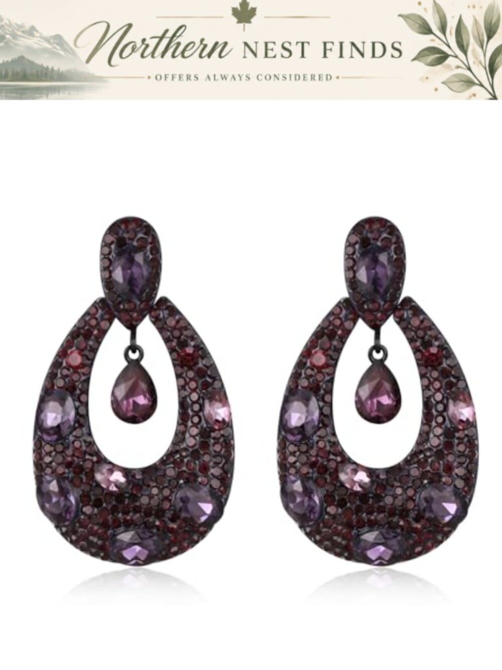Vintage Rhinestone Teardrop Chandelier Dangle Earrings for Wedding Prom Party
